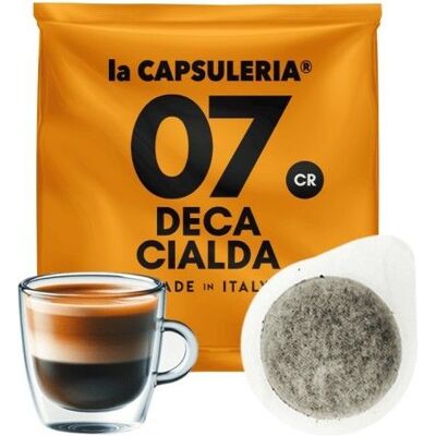 Café Deca 100 dosettes ESE 44 compatibles machines ESE 44 décaféiné - La Capsuleria - Publicité Café Deca 100 dosettes ESE 44 compatibles machines ESE 44 décaféiné - La Capsuleria - Publicité