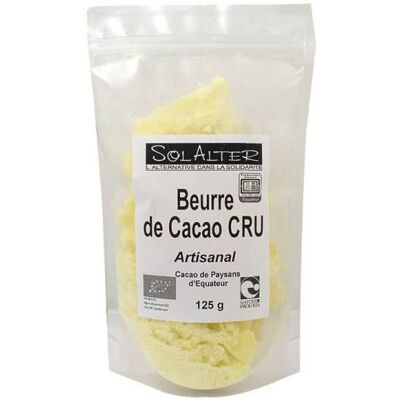 Beurre de cacao artisanal cru bio 125g - Publicité Beurre de cacao artisanal cru bio 125g - Publicité