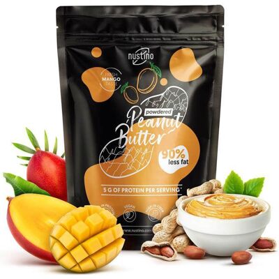 Beurre de Cacahuète en Poudre Nustino – Mangue Sans Sucre 90 % de Matières Grasses en Moins Faible en calories Riche en Blanc 400g - Publicité Beurre de Cacahuète en Poudre Nustino – Mangue Sans Sucre 90 % de Matières Grasses en Moins Faible en calories Riche en Blanc 400g - Publicité
