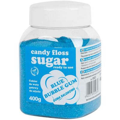 Sucre barbe à papa coloré bleu saveur chewing-gum 400 g - Publicité Sucre barbe à papa coloré bleu saveur chewing-gum 400 g - Publicité