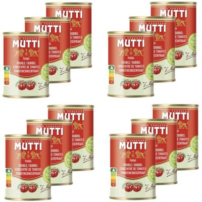 Mutti - Lot 12x Double concentré de tomates - Boîte 140g - Publicité Mutti - Lot 12x Double concentré de tomates - Boîte 140g - Publicité
