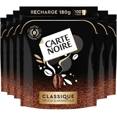 Carte Noire - Lot de 6 recharges solubles 180g - Publicité Carte Noire - Lot de 6 recharges solubles 180g - Publicité