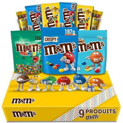 M&M'S M&Ms Coffret Cadeau Chocolat – Box Gourmande 9 Produits Variés Biscuits Crispy Peanut Caramel Salé & Minis – Idée Cadeau - Publicité M&M'S M&Ms Coffret Cadeau Chocolat – Box Gourmande 9 Produits Variés Biscuits Crispy Peanut Caramel Salé & Minis – Idée Cadeau - Publicité