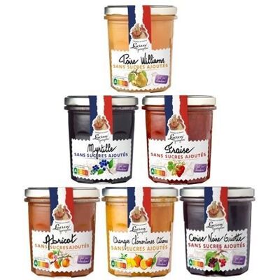 Lucien Georgelin PréparationS de fruits Sans Sucres Ajoutés Le lot de 6 pots 320g NUTRISCORE A - Publicité Lucien Georgelin PréparationS de fruits Sans Sucres Ajoutés Le lot de 6 pots 320g NUTRISCORE A - Publicité