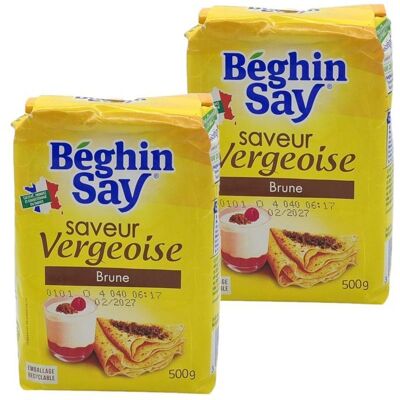 BEGHIN SAY Béghin Say - Lot 2x Sucre vergeoise brune - Paquet 500g - Publicité BEGHIN SAY Béghin Say - Lot 2x Sucre vergeoise brune - Paquet 500g - Publicité