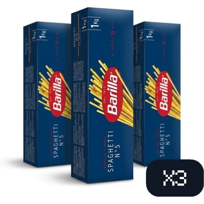 Barilla Spaghetti n.5 - 1 kg - Pack de 3 - Publicité Barilla Spaghetti n.5 - 1 kg - Pack de 3 - Publicité