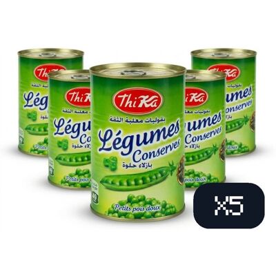 Thika Petits pois - boite 400 g - Pack de 5 - Publicité Thika Petits pois - boite 400 g - Pack de 5 - Publicité