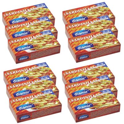 diamir - Lot 12x Sardines en salsa de tomate - Conserve 90g - Publicité diamir - Lot 12x Sardines en salsa de tomate - Conserve 90g - Publicité