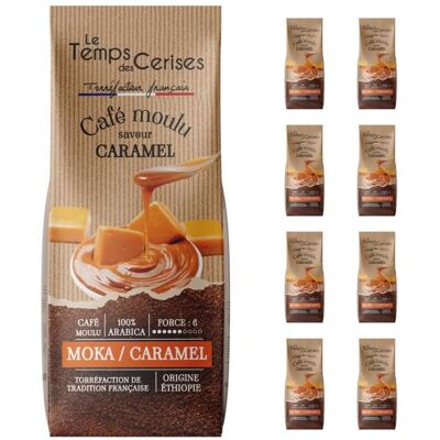 LE TEMPS DES CERISES. Le Temps des Cerises - Pack de 9 - Café moulu - Saveur Caramel - 225gx9 - Publicité LE TEMPS DES CERISES. Le Temps des Cerises - Pack de 9 - Café moulu - Saveur Caramel - 225gx9 - Publicité