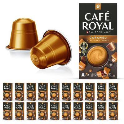 CAFE ROYAL 200 Capsules Aluminium Compatibles NESPRESSO® À USAGE DOMESTIQUE - CAFÉ SAVEUR CARAMEL - Dosettes by Café Royal® - Publicité CAFE ROYAL 200 Capsules Aluminium Compatibles NESPRESSO® À USAGE DOMESTIQUE - CAFÉ SAVEUR CARAMEL - Dosettes by Café Royal® - Publicité