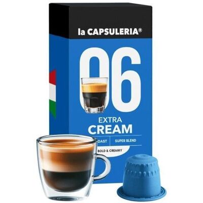 Café Extra Cream 100 capsules compatibles Nespresso espresso crémeux et équilibré - La Capsuleria - Publicité Café Extra Cream 100 capsules compatibles Nespresso espresso crémeux et équilibré - La Capsuleria - Publicité