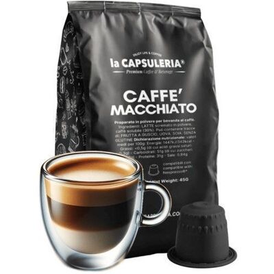 Macchiato 80 capsules compatibles Nespresso 8 boîtes de 10 - La Capsuleria - Publicité Macchiato 80 capsules compatibles Nespresso 8 boîtes de 10 - La Capsuleria - Publicité