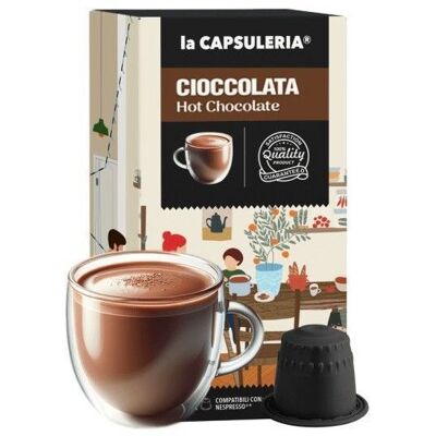 Chocolat Chaud 80 capsules compatibles Nespresso 8 boîtes de 10 - La Capsuleria - Publicité Chocolat Chaud 80 capsules compatibles Nespresso 8 boîtes de 10 - La Capsuleria - Publicité
