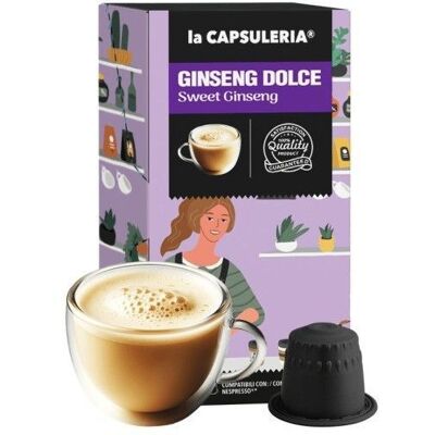 Ginseng 80 capsules compatibles Nespresso 8 boîtes de 10 - La Capsuleria - Publicité Ginseng 80 capsules compatibles Nespresso 8 boîtes de 10 - La Capsuleria - Publicité