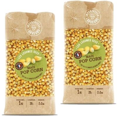 IMPORTATEUR DE SAVEURS - Lot 2x Maïs popcorn France - Paquet 1kg - Publicité IMPORTATEUR DE SAVEURS - Lot 2x Maïs popcorn France - Paquet 1kg - Publicité
