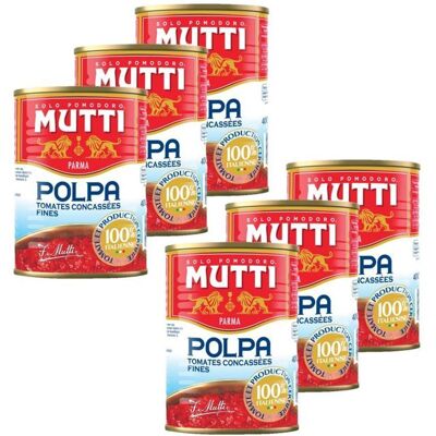 Mutti - Lot 6x Pulpe de tomates fine POLPA - Boîte 400g - Publicité Mutti - Lot 6x Pulpe de tomates fine POLPA - Boîte 400g - Publicité