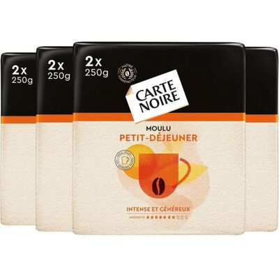 CARTE NOIRE - Moulu Petit Déjeuner 2Kg - Arabica et Robusta - Intensité 7 - café long - Intense et Aromatique - 8x250g - Publicité CARTE NOIRE - Moulu Petit Déjeuner 2Kg - Arabica et Robusta - Intensité 7 - café long - Intense et Aromatique - 8x250g - Publicité