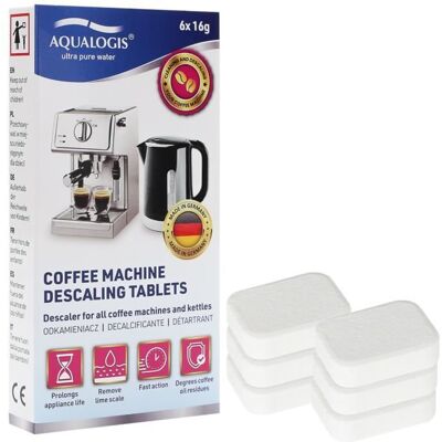 OEM TABLETTES DE DÉTARTRAGE UNIVERSELLES AQUALOGIS DECALC - 6x16g CONÇU POUR: LES MACHINES À CAFÉ À CAPSULES LES FERS À VAPEUR Blanc - Publicité OEM TABLETTES DE DÉTARTRAGE UNIVERSELLES AQUALOGIS DECALC - 6x16g CONÇU POUR: LES MACHINES À CAFÉ À CAPSULES LES FERS À VAPEUR Blanc - Publicité