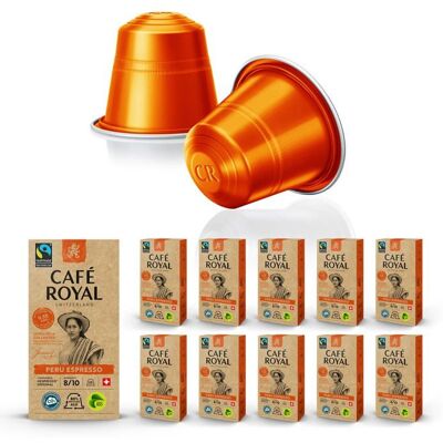 CAFE ROYAL 100 Capsules de Café en Aluminium Compatibles NESPRESSO® À USAGE DOMESTIQUE - ESPRESSO BIO - Dosettes by Café Royal® - Publicité CAFE ROYAL 100 Capsules de Café en Aluminium Compatibles NESPRESSO® À USAGE DOMESTIQUE - ESPRESSO BIO - Dosettes by Café Royal® - Publicité