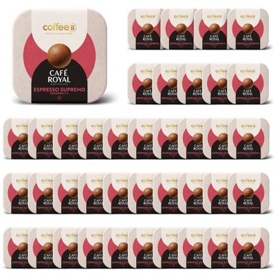 CAFE ROYAL 360 Boules de Café COFFEEB - SUPREMO - 100% Compostables - Compatible avec machines CoffeeB by Café Royal - Publicité CAFE ROYAL 360 Boules de Café COFFEEB - SUPREMO - 100% Compostables - Compatible avec machines CoffeeB by Café Royal - Publicité