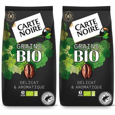 CARTE NOIRE - Café Grain Bio - 100% Arabica - Origine Amérique Latine - Paquet de 2 kg - Fabriqué en France - Publicité CARTE NOIRE - Café Grain Bio - 100% Arabica - Origine Amérique Latine - Paquet de 2 kg - Fabriqué en France - Publicité