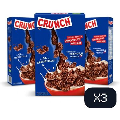 Nestle Nestlé Crunch céréales chocolat - 675 g - Pack de 3 - Publicité Nestle Nestlé Crunch céréales chocolat - 675 g - Pack de 3 - Publicité