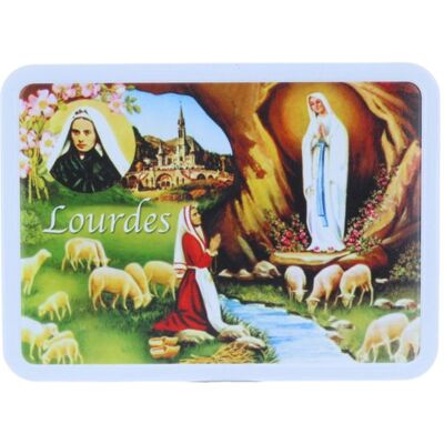 PALAIS DU ROSAIRE Coffret gourmand Apparition de Lourdes et biscuits sablés 120 g en boîte métal - Publicité PALAIS DU ROSAIRE Coffret gourmand Apparition de Lourdes et biscuits sablés 120 g en boîte métal - Publicité