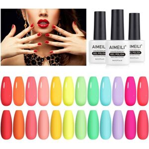 Vernis semi-permanent néon - ESTAMPILLE - 12 couleurs - Lot de vernis à ongles - Gel UV LED - Longue durée - Brillant - Publicité Vernis semi-permanent néon - ESTAMPILLE - 12 couleurs - Lot de vernis à ongles - Gel UV LED - Longue durée - Brillant - Publicité