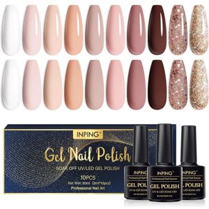 Vernis Semi Permanent Nude10 Couleurs Abricot Rose Beige Blanc Brun Foncé Pailleté Gel UV LED Vernis à OnglesSérie Automne Vernis - Publicité Vernis Semi Permanent Nude10 Couleurs Abricot Rose Beige Blanc Brun Foncé Pailleté Gel UV LED Vernis à OnglesSérie Automne Vernis - Publicité