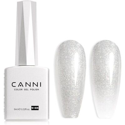 CANNI Vernis Gel UV Semi-Permanent Pailleté Argent Effet Glitter Brillant Soak Off UV/LED French Manucure - Publicité CANNI Vernis Gel UV Semi-Permanent Pailleté Argent Effet Glitter Brillant Soak Off UV/LED French Manucure - Publicité