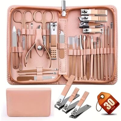 TRIMTIDE Rose 30 Pcs Manucure Set Professionnel Nail Clipper Set Manucure Kit Nail Care Kit Rose - Publicité TRIMTIDE Rose 30 Pcs Manucure Set Professionnel Nail Clipper Set Manucure Kit Nail Care Kit Rose - Publicité