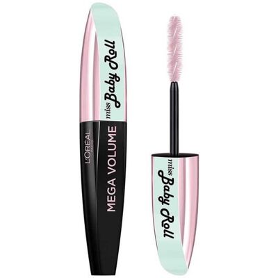 Loreal Mascara - LOréal - Mega Volume Miss Baby Roll - Noir - 9.1ml - Cils courbés dès la première application Noir - Publicité Loreal Mascara - LOréal - Mega Volume Miss Baby Roll - Noir - 9.1ml - Cils courbés dès la première application Noir - Publicité