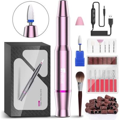 NETBOAT Ponceuse pour Ongles Professionnelle 25000 tr/min 12 en 1 Lime à Ongles Electrique Coupe-ongles avec Pointe en Céramique(Rose) Rose - Publicité NETBOAT Ponceuse pour Ongles Professionnelle 25000 tr/min 12 en 1 Lime à Ongles Electrique Coupe-ongles avec Pointe en Céramique(Rose) Rose - Publicité
