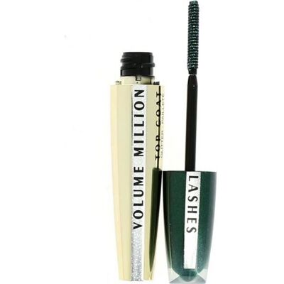 L'OREAL PARIS Mascara Volume Millions Top Coat Glitter Vert Vert - Publicité L'OREAL PARIS Mascara Volume Millions Top Coat Glitter Vert Vert - Publicité