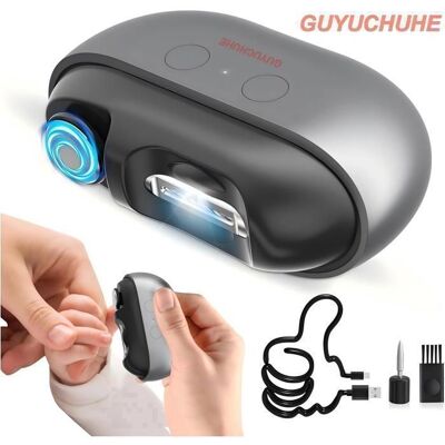 GUYUCHUHE Set manucureCoupe-Ongles ÉlectriqueLime à Ongles Rechargeable Automatique pour Bébé et Enfantavec réservoir de stockage et led Gris - Publicité GUYUCHUHE Set manucureCoupe-Ongles ÉlectriqueLime à Ongles Rechargeable Automatique pour Bébé et Enfantavec réservoir de stockage et led Gris - Publicité
