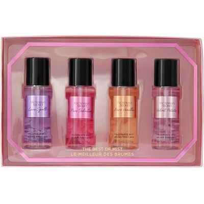 Victoria's Secret Coffret de Brumes - VICTORIAS SECRET - Les Meilleures Brumes - 4 Parfums Miniatures - Idéal Cadeau - Femme - Publicité Victoria's Secret Coffret de Brumes - VICTORIAS SECRET - Les Meilleures Brumes - 4 Parfums Miniatures - Idéal Cadeau - Femme - Publicité
