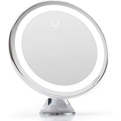 SANS MARQUE Miroir grossissant 10x LED ventouse - maquillage USB batterie blanc - Publicité SANS MARQUE Miroir grossissant 10x LED ventouse - maquillage USB batterie blanc - Publicité