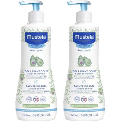 Mustela Gel Lavant Doux Bébé Corps et Cheveux Bio 2 x 500 ml - Publicité Mustela Gel Lavant Doux Bébé Corps et Cheveux Bio 2 x 500 ml - Publicité