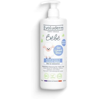 EVOLUDERM - Gel Lavant Doux Corps & Cheveux Bébé - 500ml - 96% dIngrédients dOrigine Naturelle - Publicité EVOLUDERM - Gel Lavant Doux Corps & Cheveux Bébé - 500ml - 96% dIngrédients dOrigine Naturelle - Publicité