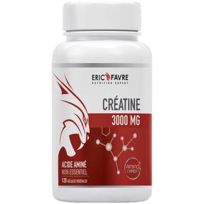 Eric Favre - Créatine Monohydrate 3000mg - Acide aminé précurseur de l’ATP soutient les performances physiques - 120 gélules - Publicité Eric Favre - Créatine Monohydrate 3000mg - Acide aminé précurseur de l’ATP soutient les performances physiques - 120 gélules - Publicité
