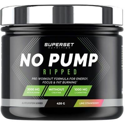 PreWorkout - Superset Nutrition - NO PUMP RIPPED (420G) - Saveur Strawberry lime - Publicité PreWorkout - Superset Nutrition - NO PUMP RIPPED (420G) - Saveur Strawberry lime - Publicité