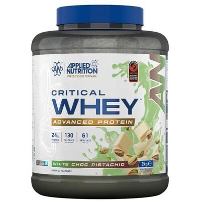 Whey concentrée Applied Nutrition - Critical Whey - White Chocolate Pistachio 2000g - Publicité Whey concentrée Applied Nutrition - Critical Whey - White Chocolate Pistachio 2000g - Publicité