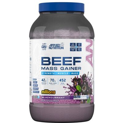 Hard gainer Applied Nutrition - Beef Mass Gainer - Millions Blackcurrant 3130g - Publicité Hard gainer Applied Nutrition - Beef Mass Gainer - Millions Blackcurrant 3130g - Publicité