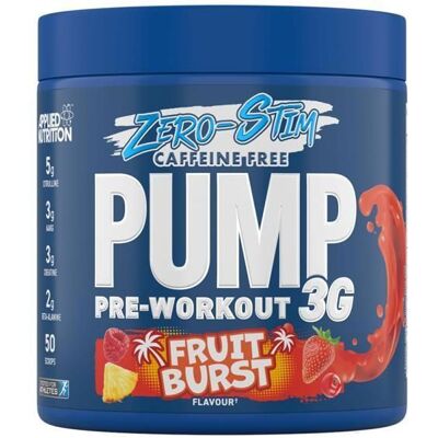 Booster sans caféine Applied Nutrition - Pump 3G Zero Stim Pre-Workout - Fruit Burst 375g - Publicité Booster sans caféine Applied Nutrition - Pump 3G Zero Stim Pre-Workout - Fruit Burst 375g - Publicité