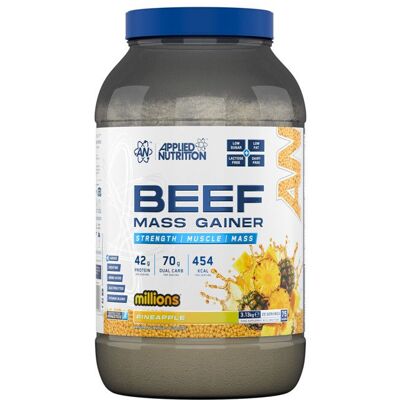 Hard gainer Applied Nutrition - Beef Mass Gainer - Millions Pineapple 3130g - Publicité Hard gainer Applied Nutrition - Beef Mass Gainer - Millions Pineapple 3130g - Publicité