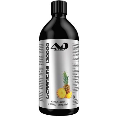 Addict Sport Nutrition L-carnitine 120000 - Soutient la perte de poids - 1L - Publicité Addict Sport Nutrition L-carnitine 120000 - Soutient la perte de poids - 1L - Publicité