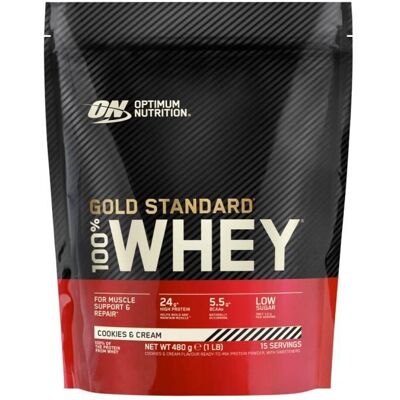 Optimum Nutrition 100% Whey Gold Standard 450-465 g cookies&cream - Poudre de protéine - Publicité Optimum Nutrition 100% Whey Gold Standard 450-465 g cookies&cream - Poudre de protéine - Publicité