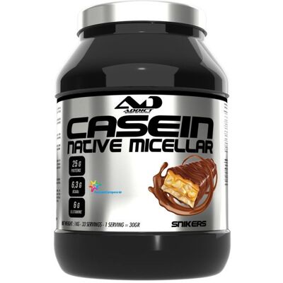 Casein Pure Micellar (1Kg) Snickers ADDICT SPORT NUTRITION - Publicité Casein Pure Micellar (1Kg) Snickers ADDICT SPORT NUTRITION - Publicité