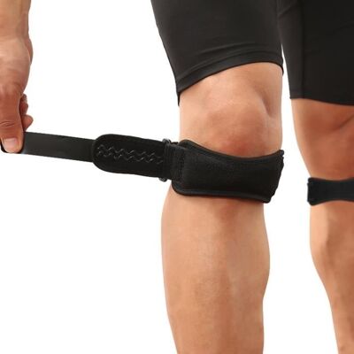 AGPTEK 2PCS Genouillère Bandage Réglable Protection Genou Bande Silicone pour Vélo Courir Crossfit Volley Basket Foot et Sport Noir - Publicité AGPTEK 2PCS Genouillère Bandage Réglable Protection Genou Bande Silicone pour Vélo Courir Crossfit Volley Basket Foot et Sport Noir - Publicité