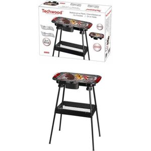 Techwood Barbecue Electrique sur Pieds ou de Table Noir et rouge Acier et chrome 2000W Noir - Publicité Techwood Barbecue Electrique sur Pieds ou de Table Noir et rouge Acier et chrome 2000W Noir - Publicité